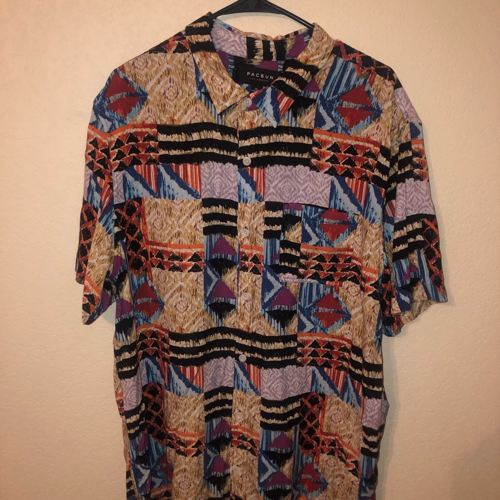PacSun Multi- Print Button Up